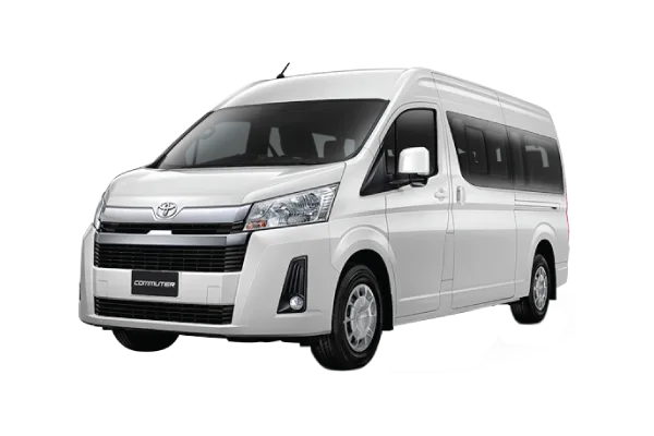 White Toyota Commuter van