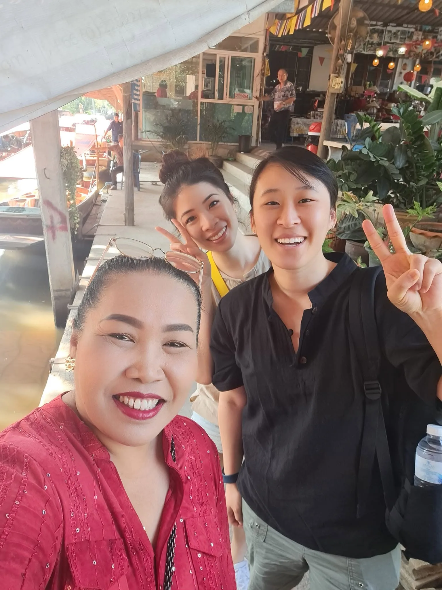 A cheerful group enjoying a day trip